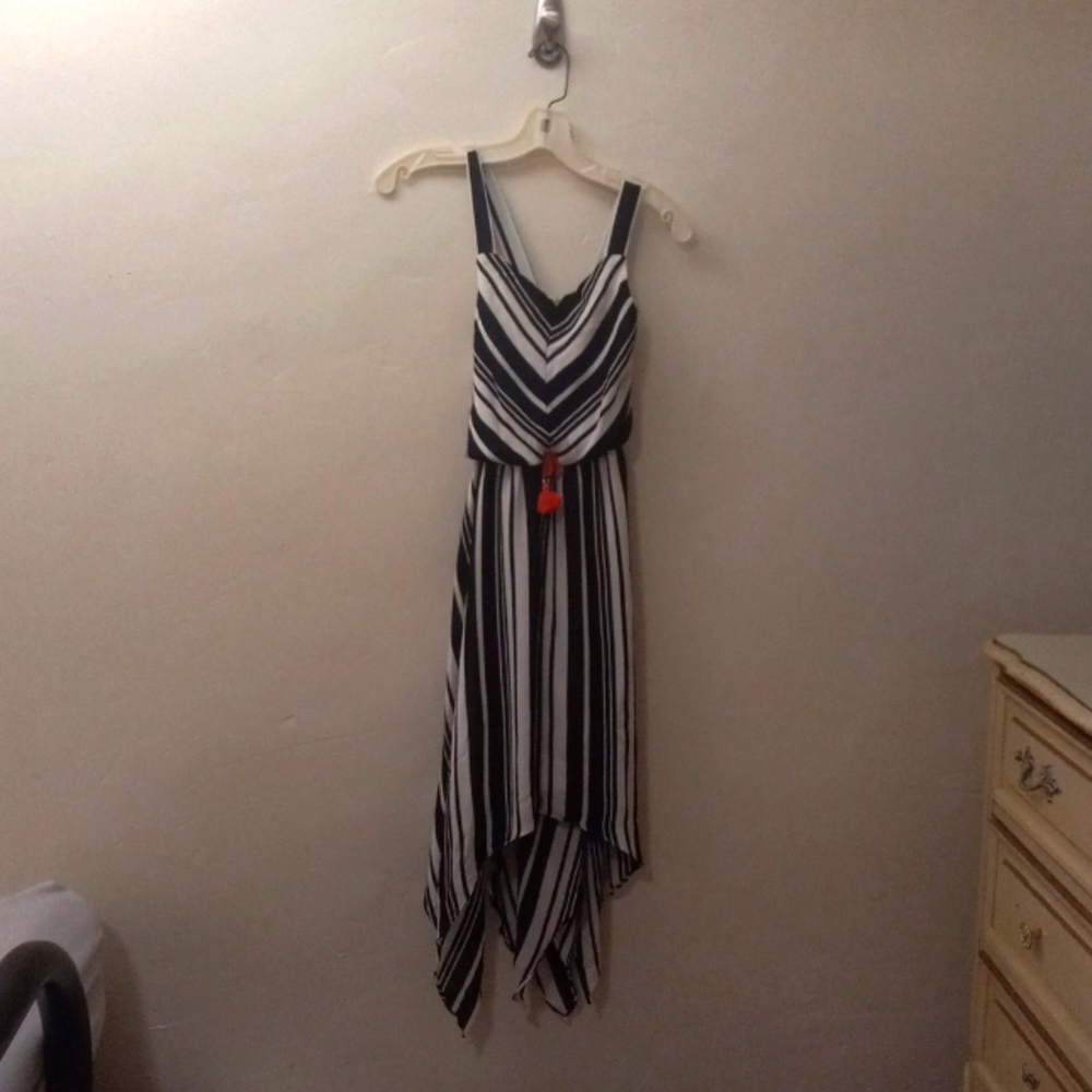 Sequin Hearts black and white girls dress